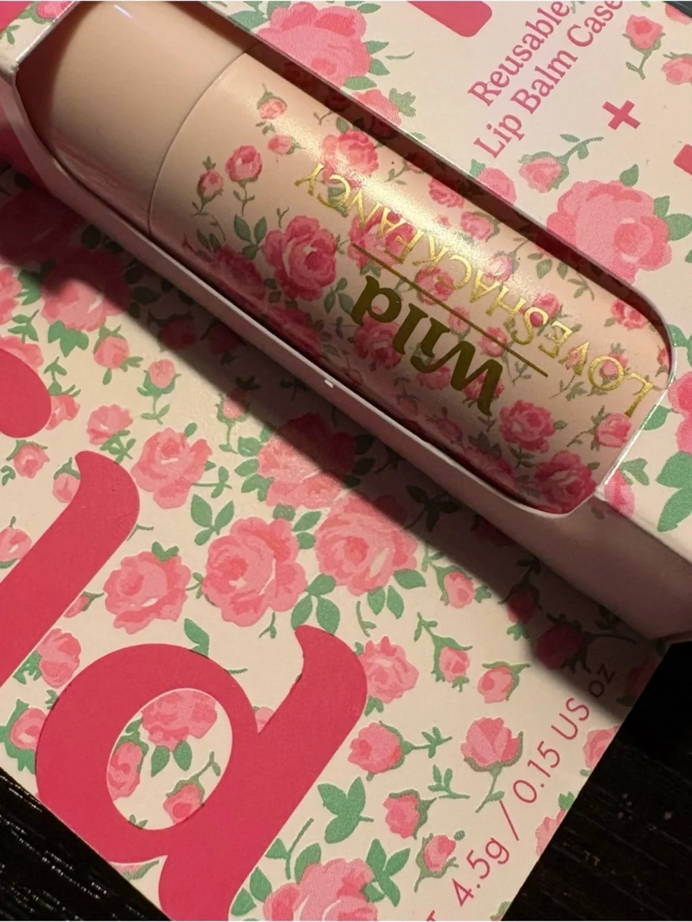 NWT WILD X LOVESHACKFANCY summer berries reusable lip balm with refill